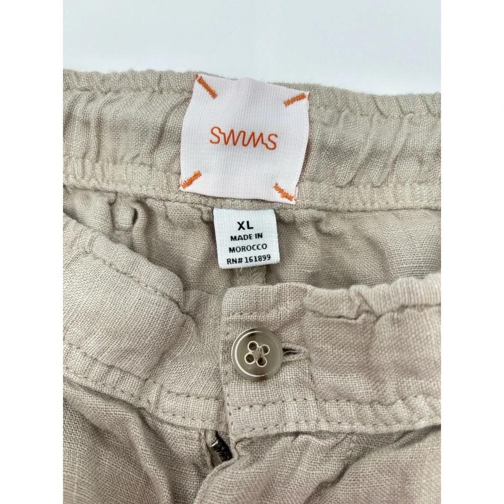 SWIMS 100% Linen Drawstring Shorts Men's XL Beige‎ Coastal Preppy Luxury